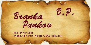 Branka Pankov vizit kartica